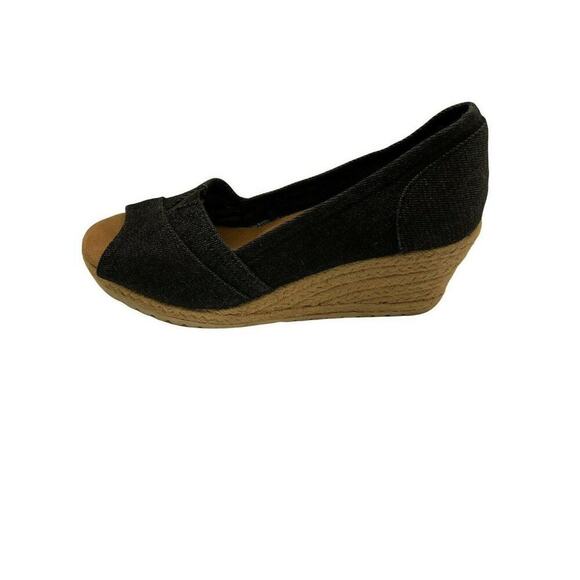 Skechers Memory Foam Shoes Women's Size 9 Wedges Open Toe Slip On Espadrilles - Picture 4 of 9